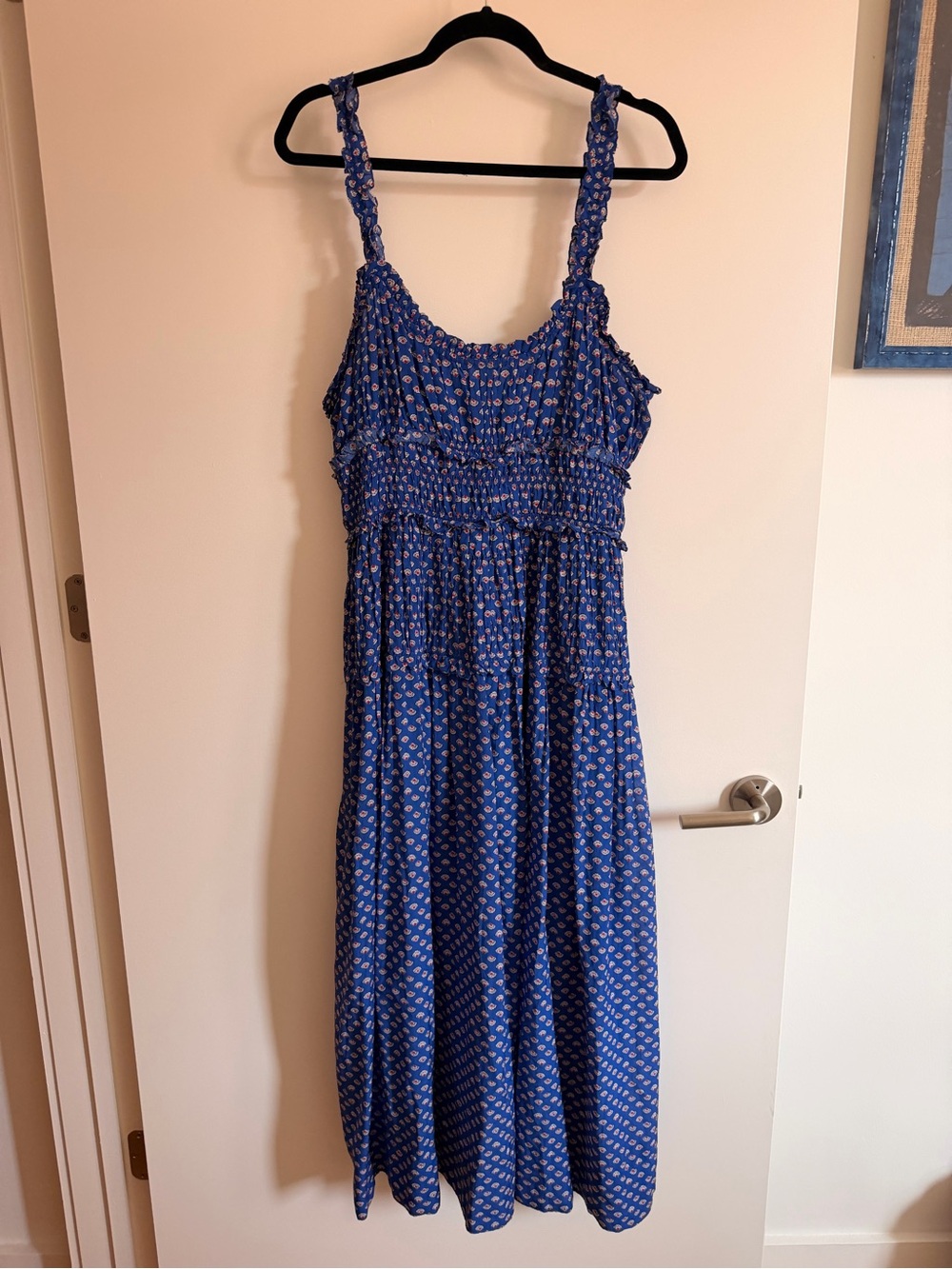 Doen Marianne Smocked Blue Floral Maxi Dress